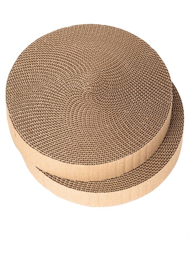 THAMIAO Round Cat Scratcher Refill - 10 Inch Diameter, 7/8 Inch Thickness - Cardboard Cat Scratcher Scratching Board Replacement Pads (2pcs) for Indoor Cats - Image 1
