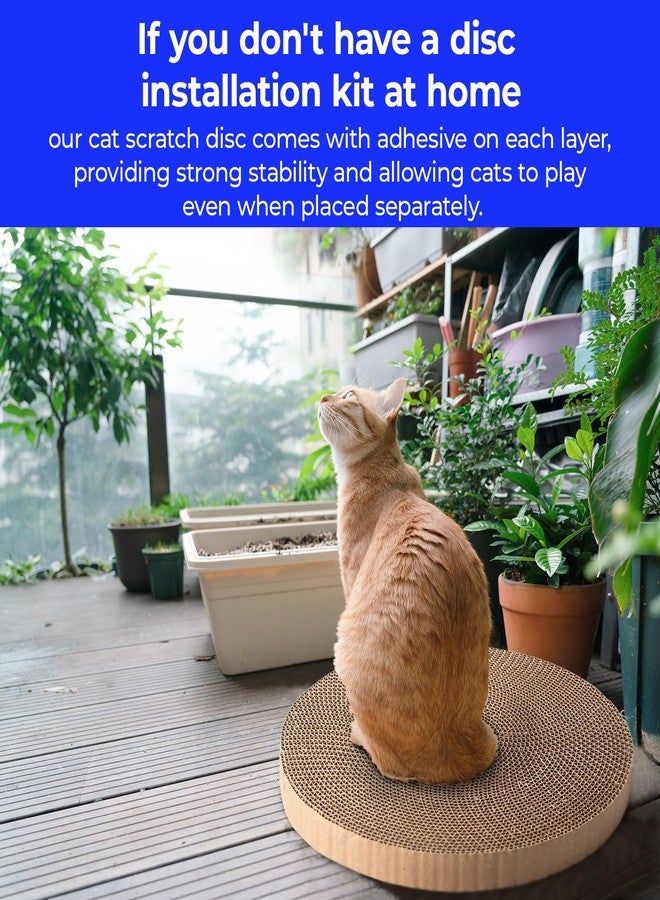 THAMIAO Round Cat Scratcher Refill - 10 Inch Diameter, 7/8 Inch Thickness - Cardboard Cat Scratcher Scratching Board Replacement Pads (2pcs) for Indoor Cats - Image 5