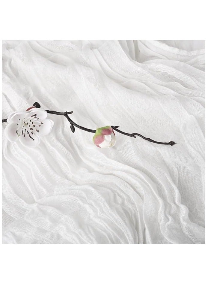 DELGREEN Crumpled Gauze Table Runner, Suitable For Wedding Decoration Holiday Party Reception Decoration, 90cm*400cm white - Image 3