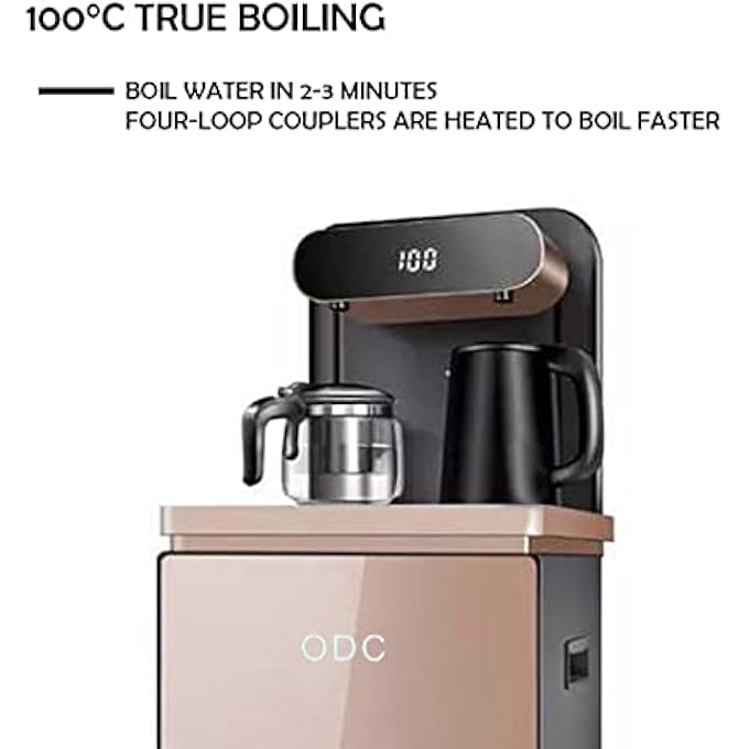 rayihni Odc  Smart Stainless Steel Water Dispenser With Glass  Heat Kettle And Dual Outlets  Fast Boil Large Display Touch Panel Control Heat Preservation  Remote ControlRose Gold Only Dispenser - Image 5