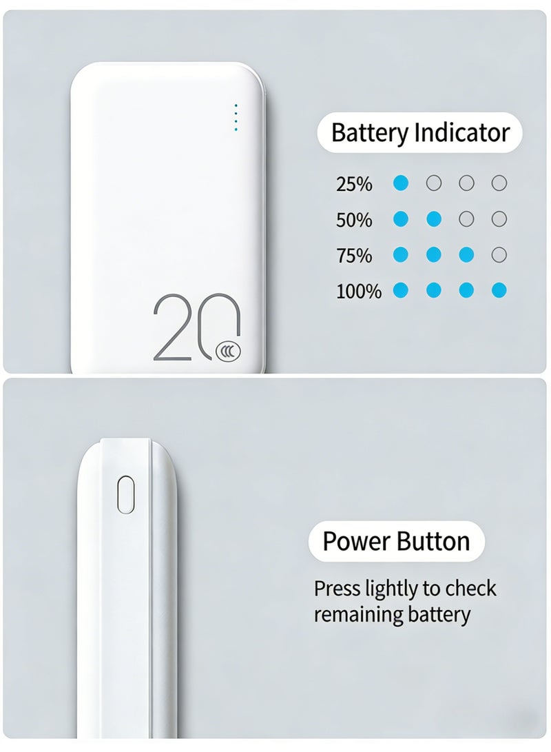 20000mAh Portable Power Bank, Dual USB Output Portable Charger, Slim External Battery Pack with LED Indicators, Fast Charging Universal Power Bank for iPhone, Samsung, Huawei, Xiaomi & Tablets - Image 3