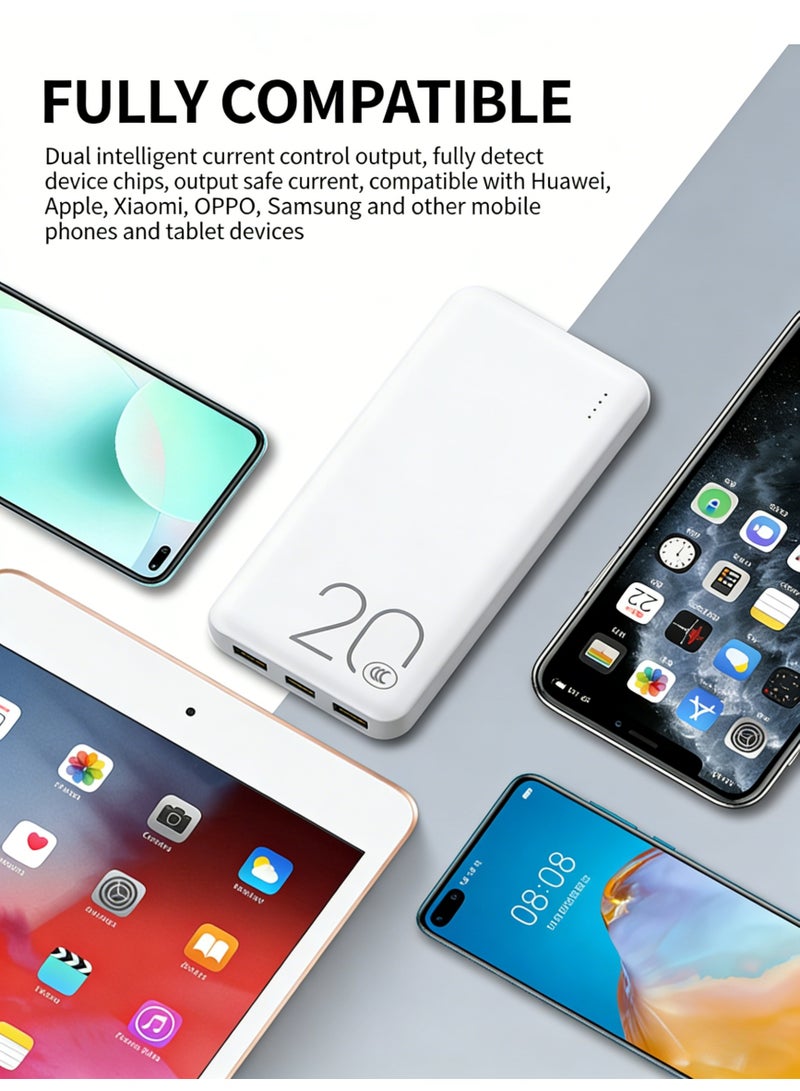 20000mAh Portable Power Bank, Dual USB Output Portable Charger, Slim External Battery Pack with LED Indicators, Fast Charging Universal Power Bank for iPhone, Samsung, Huawei, Xiaomi & Tablets - Image 5