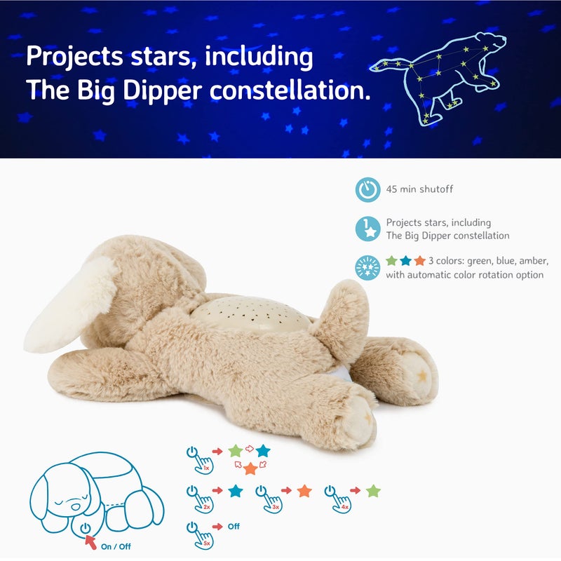 Cloud b Calming Mini Nightlight Star Projector | Gentle Brightness | 3 Colors | 1 Constellation | Auto-Shutoff | Dream Buddies Patch The Puppy - Image 3