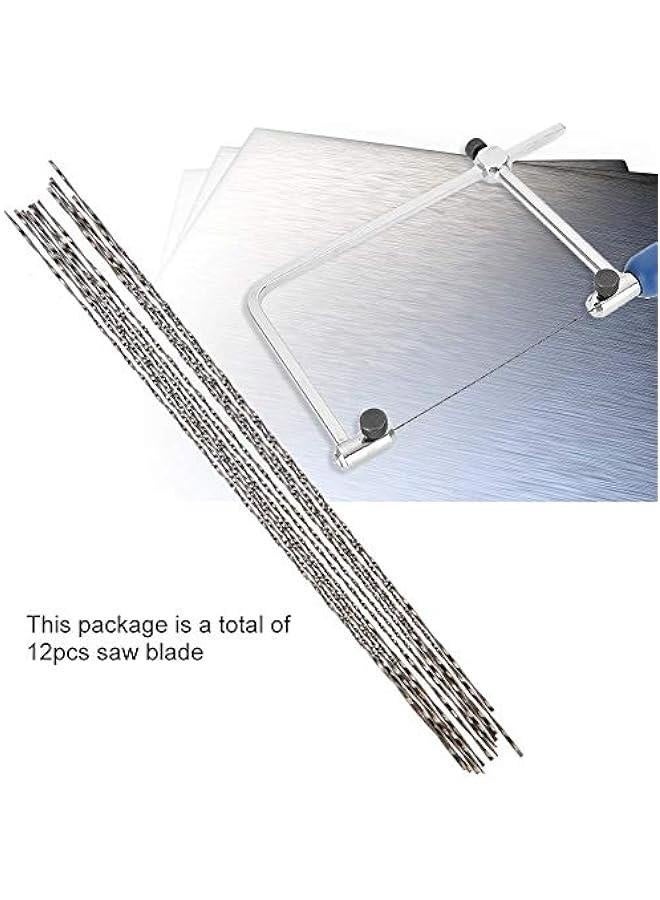 12 Pieces Scroll Saw Blades with Spiral Teeth Handle Jewelers Saw Scroll Saw Blades End Point for Sawing Wood Cutting Metal Plastic Sculpting (1#)  - Image 4