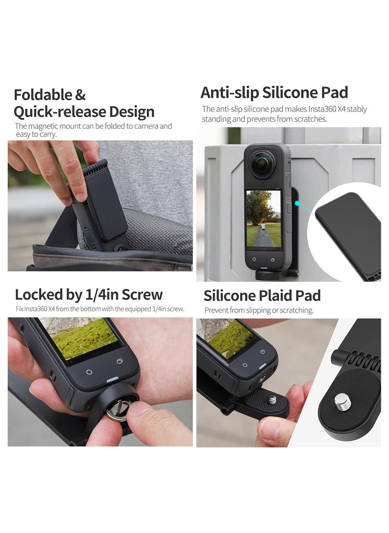 General - Insta360 X4 Magnetic Bracket Compatible with Insta360 Camera, Magnetic Steering Bracket with 1/4 Screw, Bracket for Insta360 X4/X3/X/GO 3/GO 2/DJI Pocket 3 - Image 1