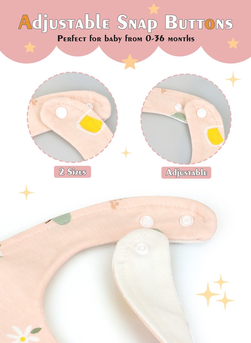 أوربازار 8 عبوات من مرايل التنقيط، مرايل التسنين الناعمة المصنوعة من القطن للأطفال، مرايل مقاومة للماء تفرز اللعاب (متعددة الألوان). - Image 4