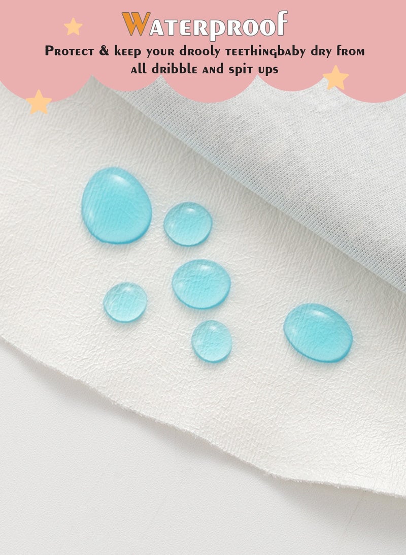 أوربازار 8 عبوات من مرايل التنقيط، مرايل التسنين الناعمة المصنوعة من القطن للأطفال، مرايل مقاومة للماء تفرز اللعاب (متعددة الألوان). - Image 5