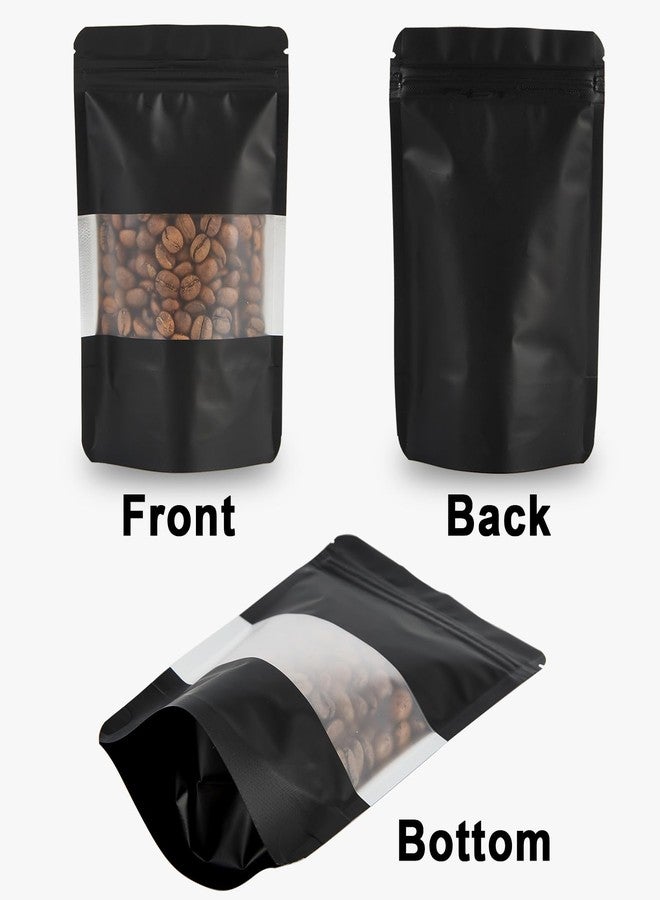 Arsmat 100 Pieces Resealable Mylar Bags, Stand Up Smell Proof Bags with Matte Window, Zipper Lock Foil Pouch Packaging (Black, 4 X 6 Inch) - Image 3