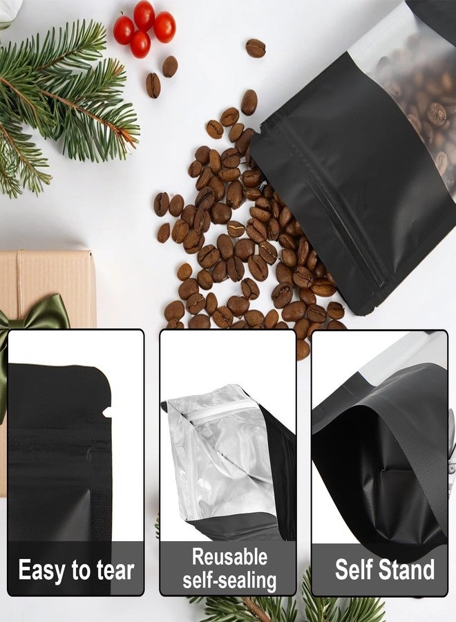 Arsmat 100 Pieces Resealable Mylar Bags, Stand Up Smell Proof Bags with Matte Window, Zipper Lock Foil Pouch Packaging (Black, 4 X 6 Inch) - Image 5