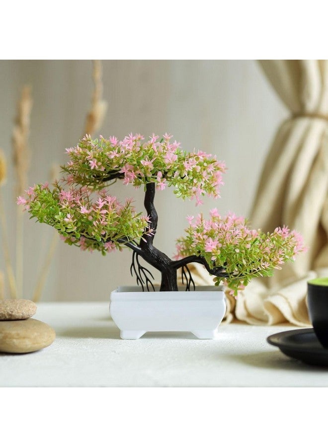 Satyam Kraft SATYAM KRAFT 1 Pc Artificial Bonsai Flower Tree with Designer Pot for Home Decor, Room Decorations, Living Room Table Decoration Plants and Craft Items Corner,Christmas,Wedding(Pack of 1)  - Image 1
