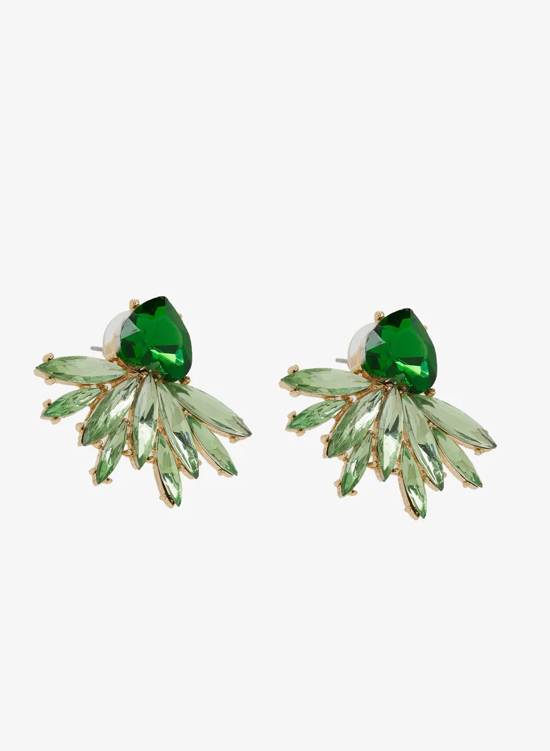 Khizana Emerald Detail Evening Wear Earrings