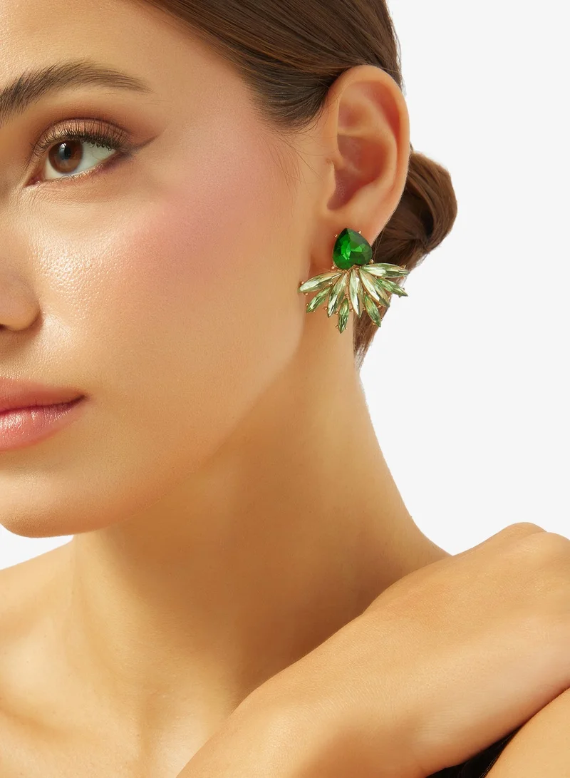 Khizana Emerald Detail Evening Wear Earrings