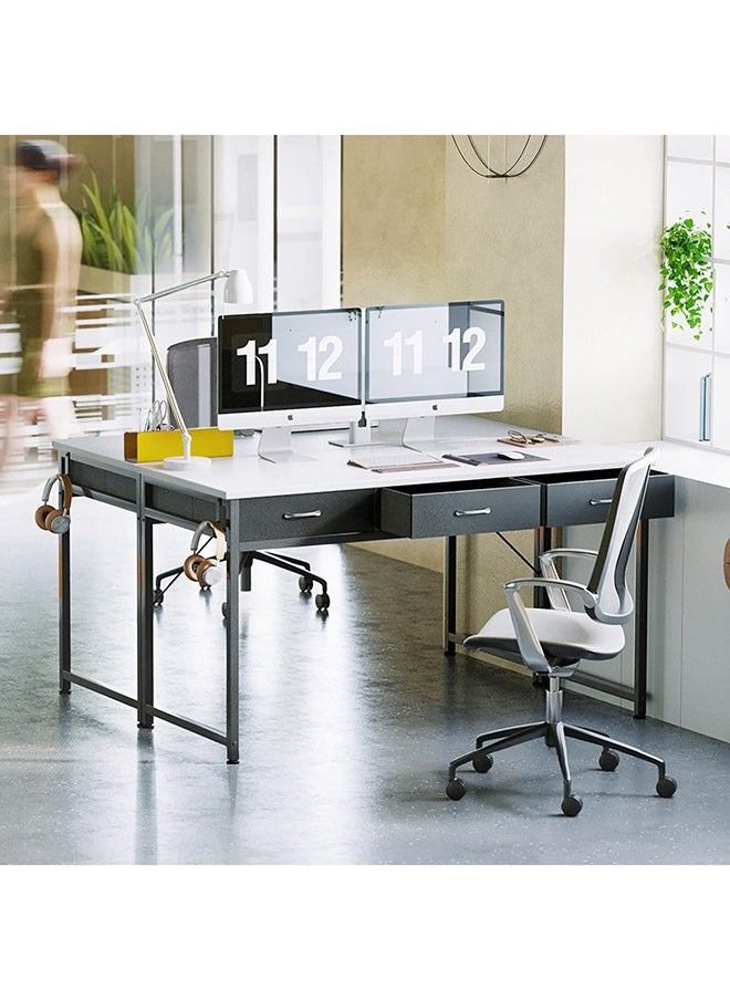 Stubborn - Study Table with Drawers Office Table with Storage Fabric Drawers 110*50*78 CM - Image 1