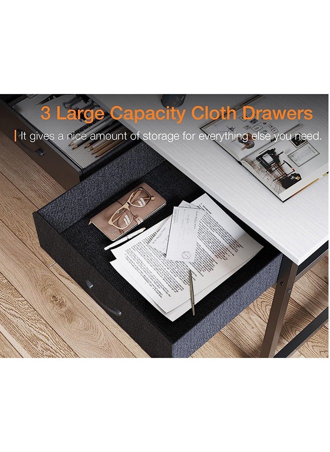 Stubborn - Study Table with Drawers Office Table with Storage Fabric Drawers 110*50*78 CM - Image 1