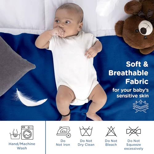 Mee Mee Reusable Water Proof Cotton Bed Protector Sheet/Extra Absorbent Mat/Dry Sheets/Urine Sheet/Dry Mat(Small, Navy Blue)(50CmX70Cm) - Image 2