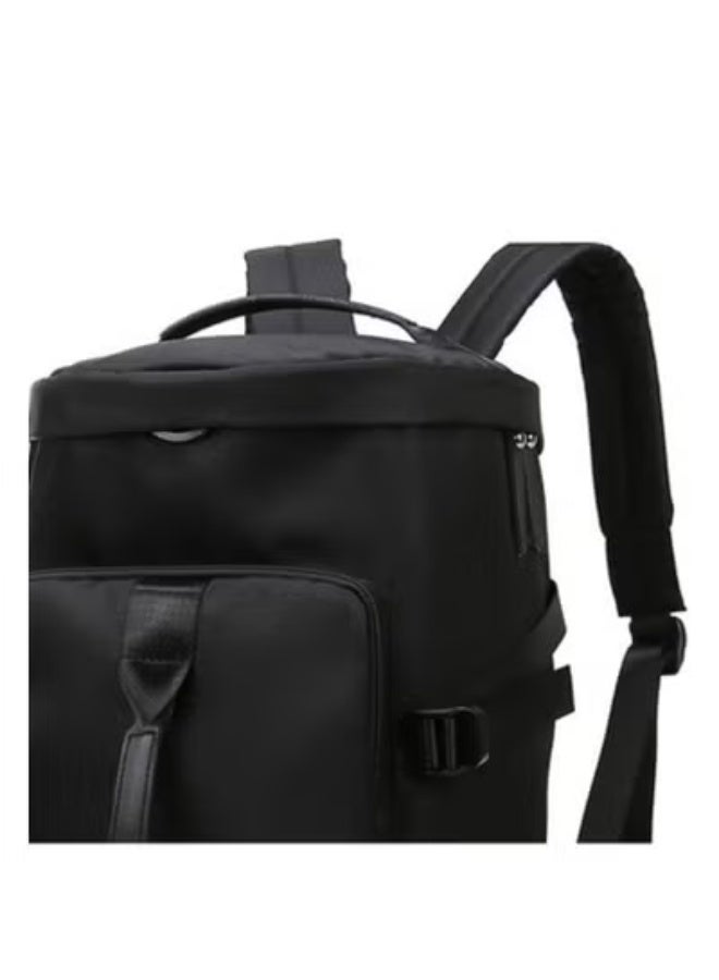 م اكس م حقيبة سفر دافل للمشي لمسافات طويلة (3 في 1) حقيبة ظهر لليد والكتف، حقائب رياضية مقاومة للماء للرجال والنساء بسعة كبيرة (أسود) - Image 4