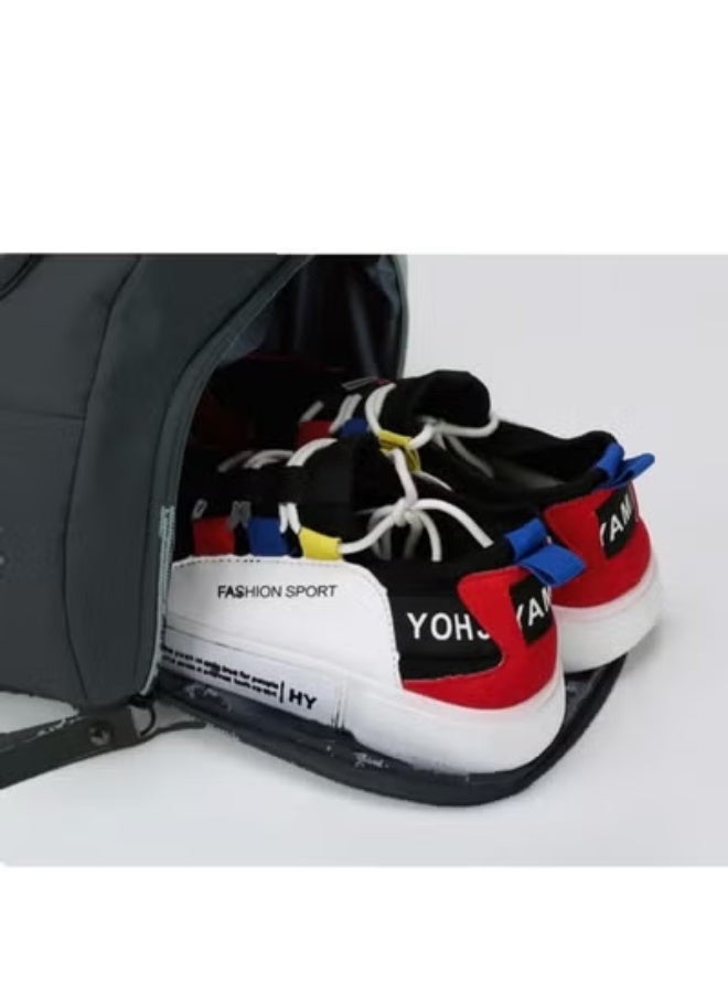 م اكس م حقيبة سفر دافل للمشي لمسافات طويلة (3 في 1) حقيبة ظهر لليد والكتف، حقائب رياضية مقاومة للماء للرجال والنساء بسعة كبيرة (أسود) - Image 3