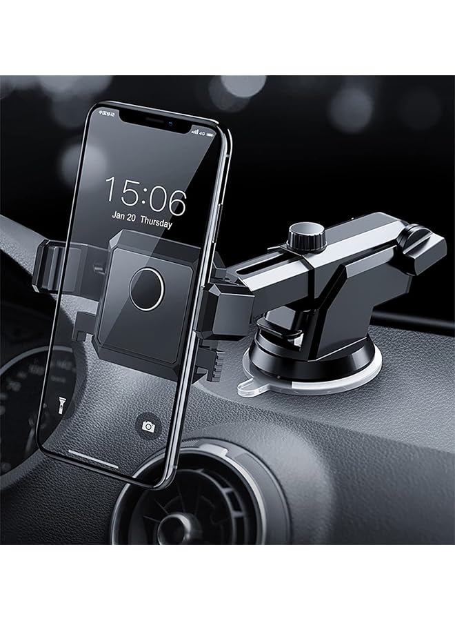 KASTWAVE Universal Car Phone Mount With 360 Degree Rotation And Extended Arm For Dashboard Air Vent And Windshield Compatible With All Smartphones - Image 1