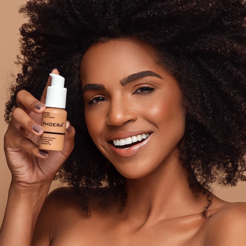 PHOERA Foundation, 1 pcs-105- Sand, Full Coverage Concealer, 30ml, Matte Liquid Foundation, Cruelty-free, Vegan Guarantee - Image 5