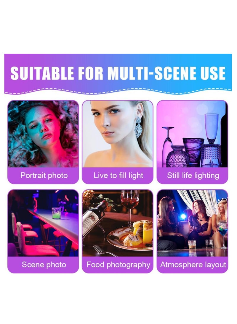 RGB Video Light, Camera Light, 360° Full-Color LED Video Light, Video Conference Lighting Kit, 2500K-7000K Dimmable Rechargeable Photography Fill Light for Vlogging Photography Video Conference  - Image 5