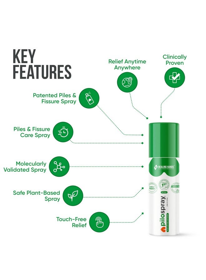 Healing Hands Healing Hands PiloSpray Treatment Spray - 35gm, Patented Plant Based Hemorrhoids and Fissure Solution, Clinically Proven, Herbal & Natural Care - Image 5