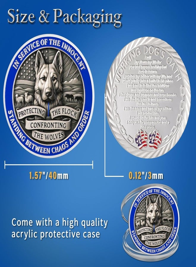 ASmileIndeep Police K9 Challenge Coin, Thin Blue Line Working Dog Police Commemorative Coin - Honoring Police Law Enforcement Challenge Coins Collectible Appreciation Gifts - Image 5
