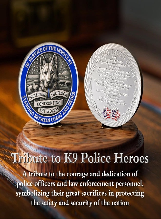 ASmileIndeep Police K9 Challenge Coin, Thin Blue Line Working Dog Police Commemorative Coin - Honoring Police Law Enforcement Challenge Coins Collectible Appreciation Gifts - Image 4