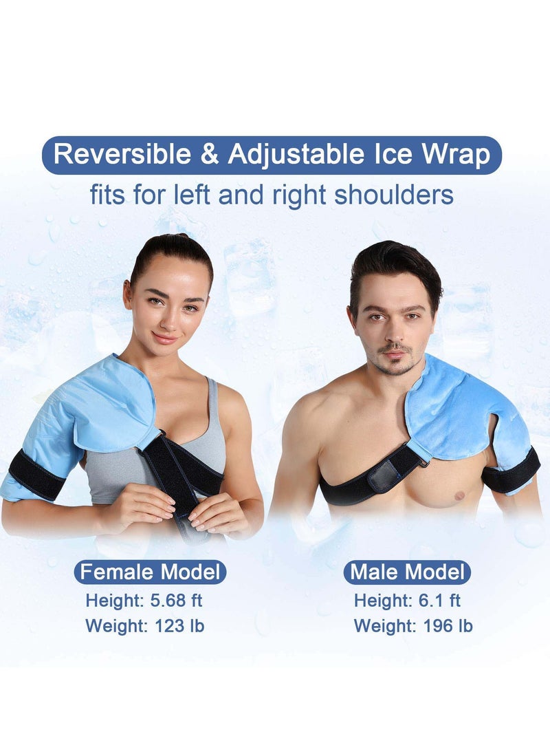 KASTWAVE - Ice Pack for Shoulders, Reusable Gel Cold Compress Shoulder Wraps for Rotator Cuff Injuries, Swelling, Upper Back Pain Relief, Compression Brace for Injuries - Image 1