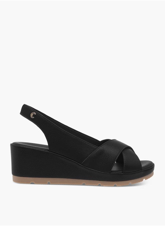 Le Confort Women Textured Slingback Sandals with Wedge Heels  - Image 3