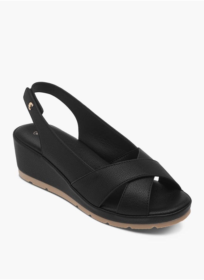 Le Confort Women Textured Slingback Sandals with Wedge Heels  - Image 2