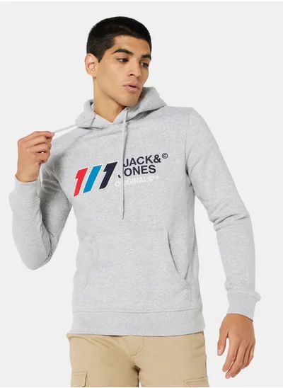 جاك اند جونز Essential Logo Long Sleeve Hoodie