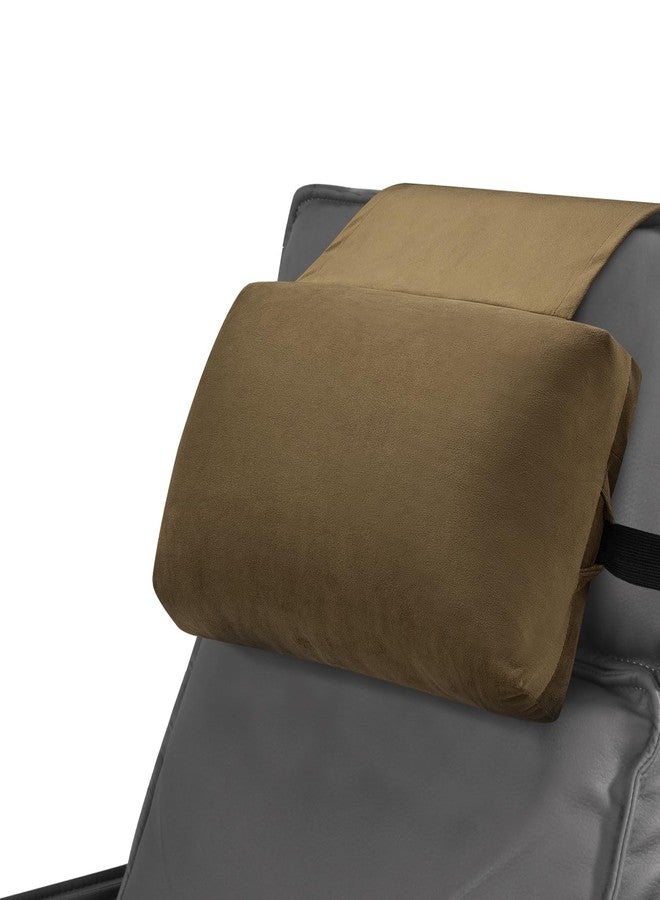 SofGlowly Head Recliner Pillow Adjustable Shredded Memory Foam Headrest Pillow for Recliners,Non-Slip Velvet Cushion for Pain Relief Neck Support Pillow for Travel Brown - Image 2