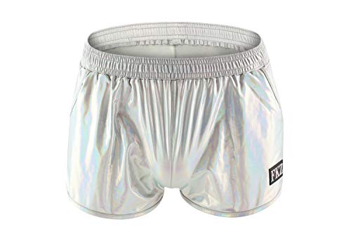 Swbreety Men's Shiny Metallic Boxer Shorts Sport Loose Swim Trunks Swimwear - Image 1