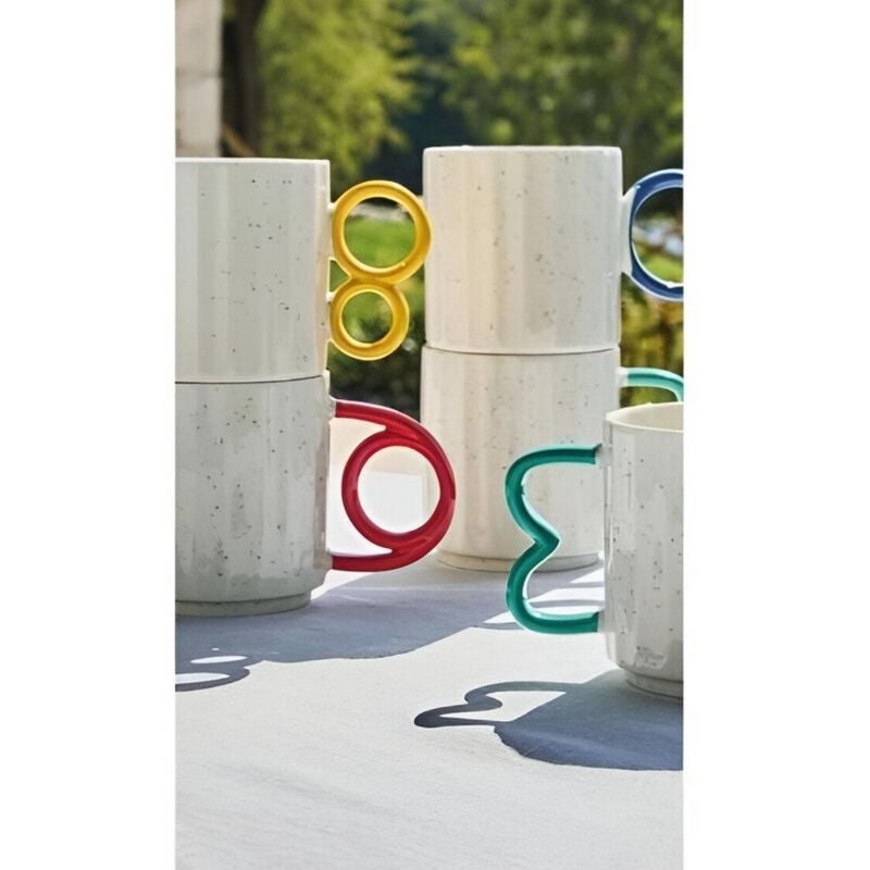 Tognana Iris Mika 440ml Mug – Elegant Porcelain Cup for Coffee, Tea & Hot Beverages, Modern Design for Home, Office & Dining Tableware, Assorted 1 Piece - Image 3