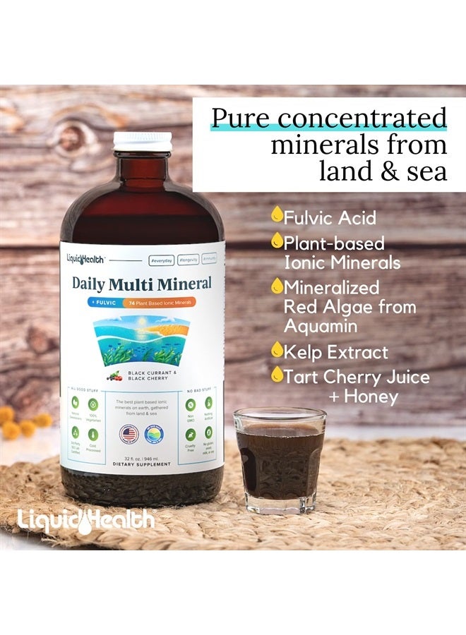LIQUIDHEALTH 32 Oz Daily Multi Mineral, Highly Absorbable Trace Mineral Supplement with Fulvic Acid, Plant-Based Ionic Minerals, Ocean Sea Minerals for Energy, Detox & Relaxation (2 Pack) - Image 2