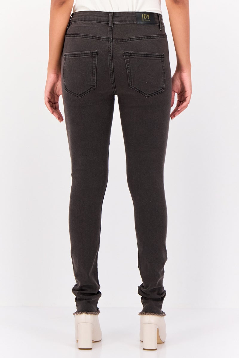 ONLY Jdy By Only Women Regular Fit Washed Stretchable Jeans, Black  - Image 3