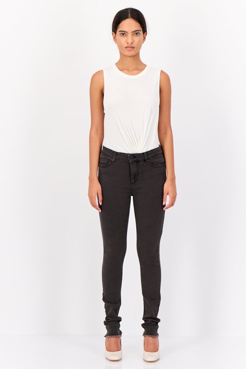 ONLY Jdy By Only Women Regular Fit Washed Stretchable Jeans, Black  - Image 4