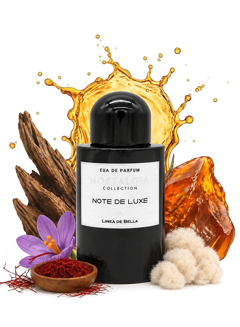 Linea De Bella Note De Luxe Eau De Parfum 100ML – Amber Musk & Amberwood Luxury Perfume | Frosted Lemon, Saffron & Exotic Fruits | Cedarwood, Papyrus & Patchouli Long Lasting EDP - Image 1