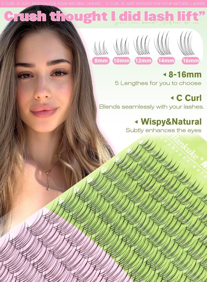Boahankuke Aurora Natural Lash Clusters Wispy Cluster Eyelash Extensions C Curl Eyelash Clusters Invisible Band Individual Lashes 8-16MM Soft BASF Lash Extensions 120PCS Wet Pestañas Postizas Naturales at Home - Image 5