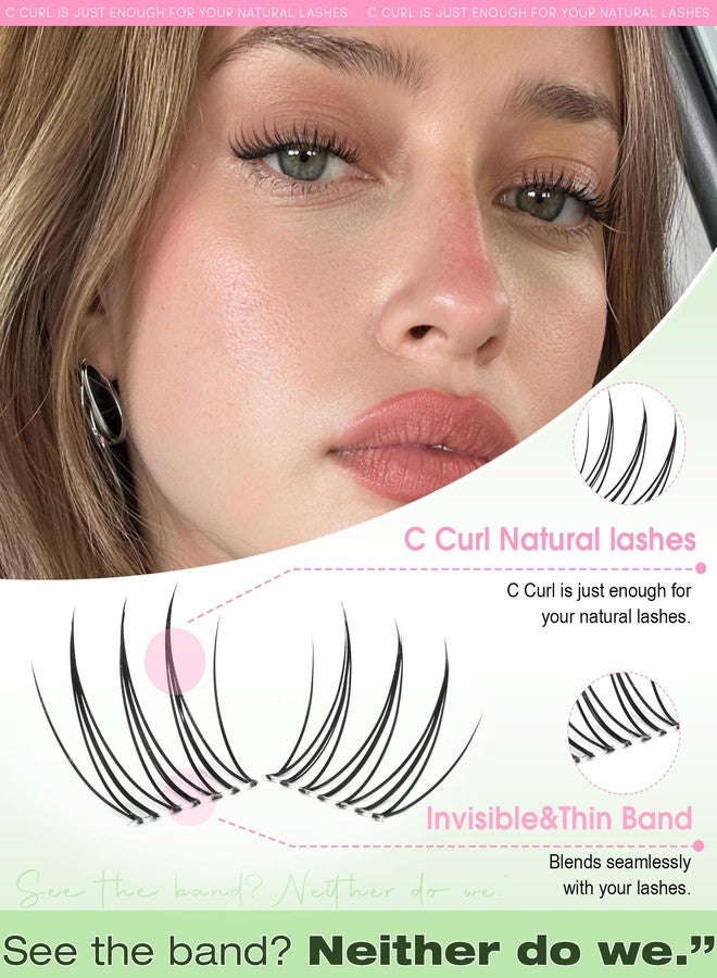 Boahankuke Aurora Natural Lash Clusters Wispy Cluster Eyelash Extensions C Curl Eyelash Clusters Invisible Band Individual Lashes 8-16MM Soft BASF Lash Extensions 120PCS Wet Pestañas Postizas Naturales at Home - Image 4