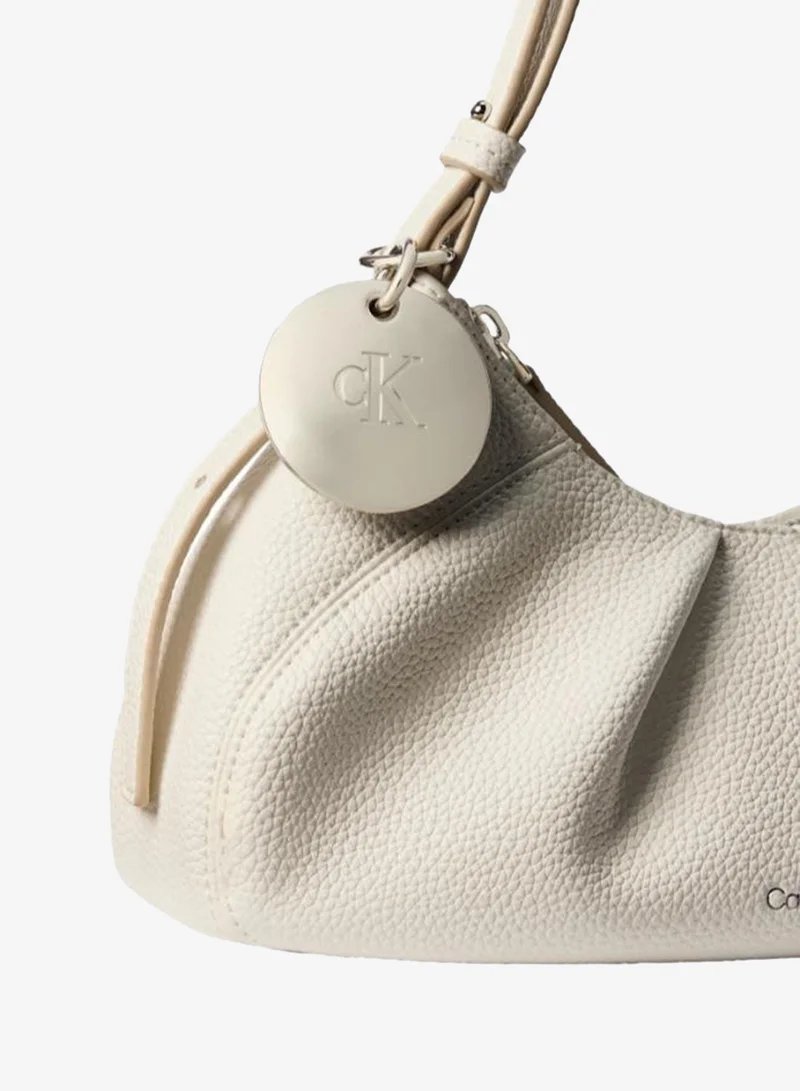 Calvin Klein White Alyssum Monogram Charm Shoulder Bag for Women | Best Price UAE