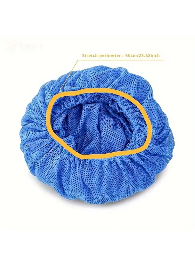 White Breathable Unisex Hairnet Cap with Elastic Drawstring Closure Hygienic Work Hat - Image 3