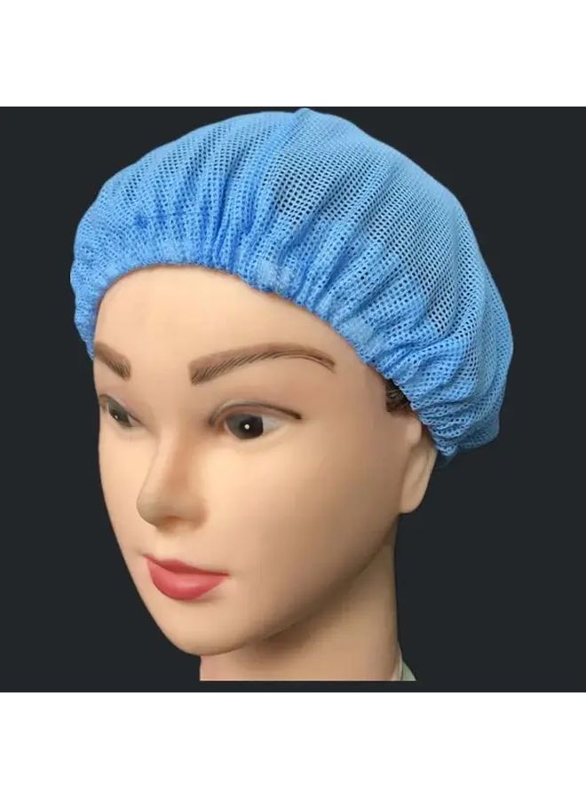 White Breathable Unisex Hairnet Cap with Elastic Drawstring Closure Hygienic Work Hat - Image 1
