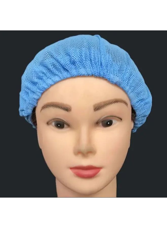 White Breathable Unisex Hairnet Cap with Elastic Drawstring Closure Hygienic Work Hat - Image 4
