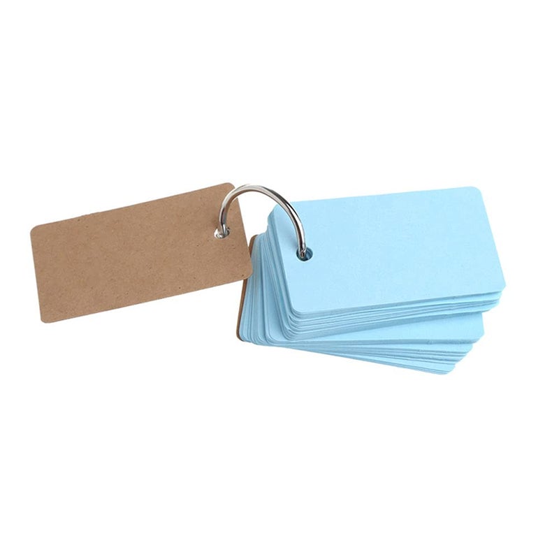 SEIWEI Revision Study Cards, Mini Index Cards, Blank Flash Cards with Binder Ring, Memo Scratch Pads Bookmark DIY Greeting Card, 9cm x 5.5cm, 50 Sheets/Pack - White - Image 5