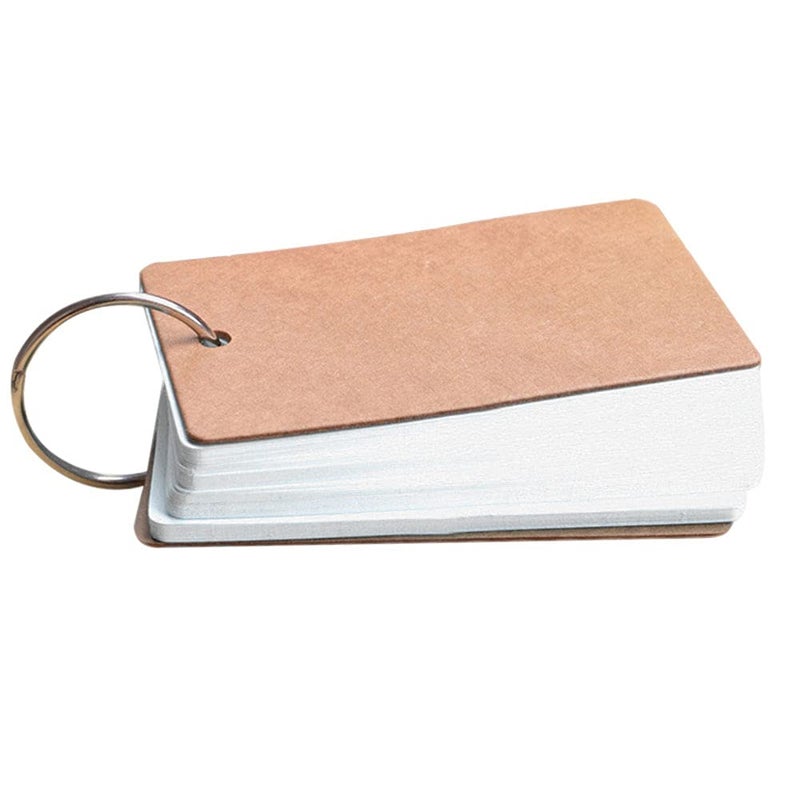 SEIWEI Revision Study Cards, Mini Index Cards, Blank Flash Cards with Binder Ring, Memo Scratch Pads Bookmark DIY Greeting Card, 9cm x 5.5cm, 50 Sheets/Pack - White - Image 1