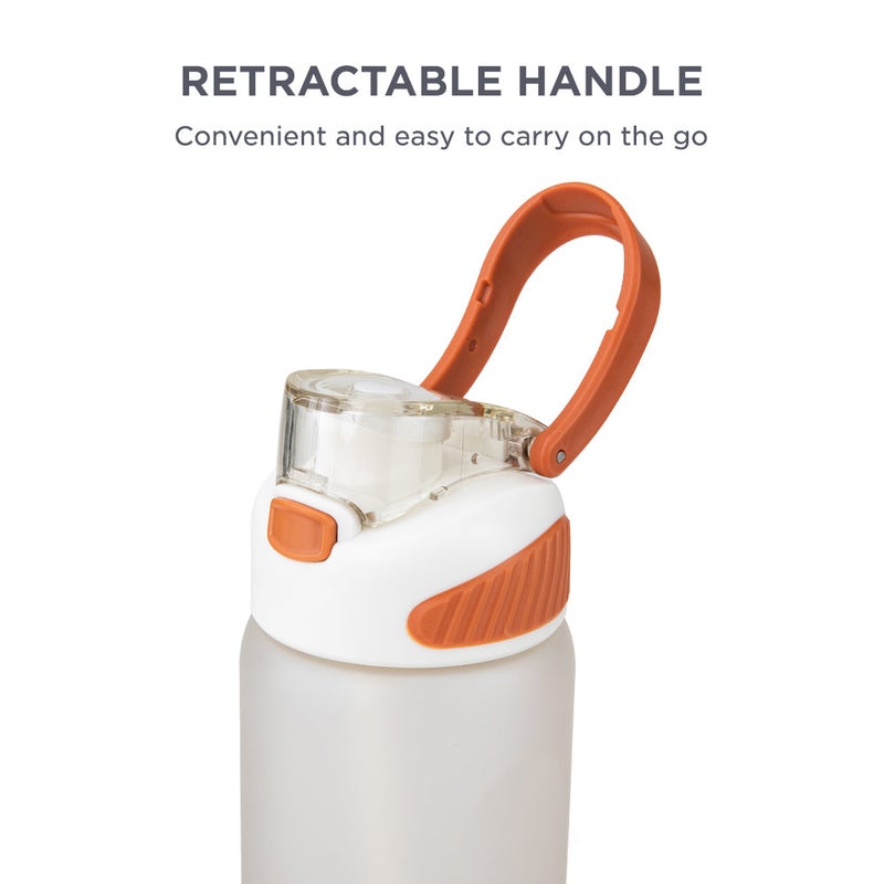 HYDROBREW Sip Switch Tritan Water Bottle 1000ml Leakproof, BPA Free, Straw & Spout Lid- Ivory Terracotta - Image 4