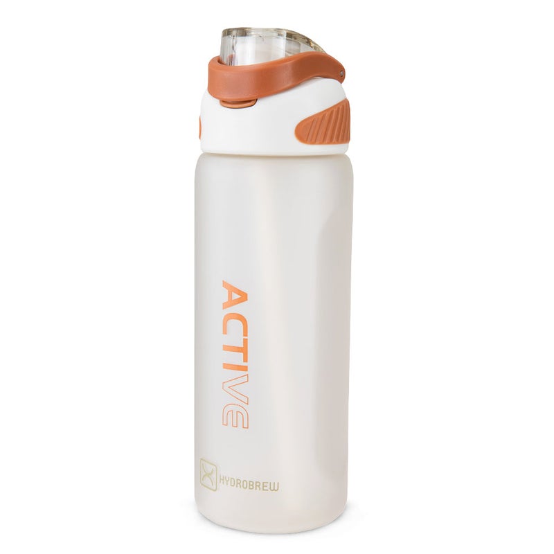HYDROBREW Sip Switch Tritan Water Bottle 1000ml Leakproof, BPA Free, Straw & Spout Lid- Ivory Terracotta - Image 1