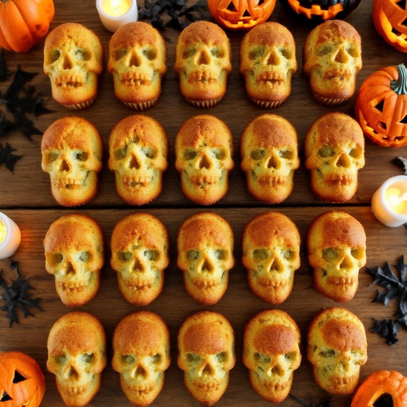 NiHome 20 Cavities Silicone Skull Mold for Baking Chocolates Making, 3D Skull Mold for Cakes, Ice Cubes, Halloween Silicone Molds Black, Food-Grade Nonstick Pan for Party, Oven Freezer Dishwasher Safe - Image 3