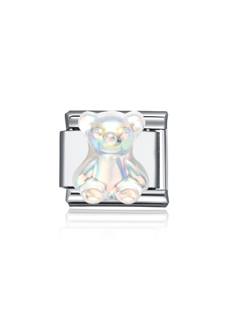 1 x 5 pcs Animal Charm DIY Italian Modular Bracelet Laser bear module bracelet